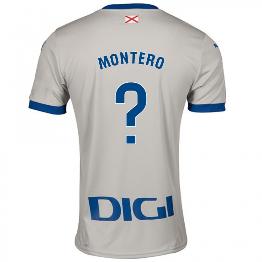 Gyermek Rubén Montero #0 Világos Szürke Idegenbeli Jersey 2024/25 Mez Póló Ing