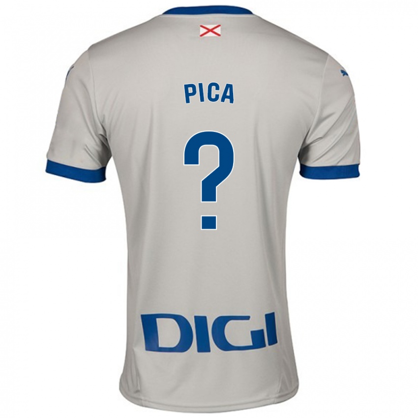 Gyermek Adrián Pica #0 Világos Szürke Idegenbeli Jersey 2024/25 Mez Póló Ing