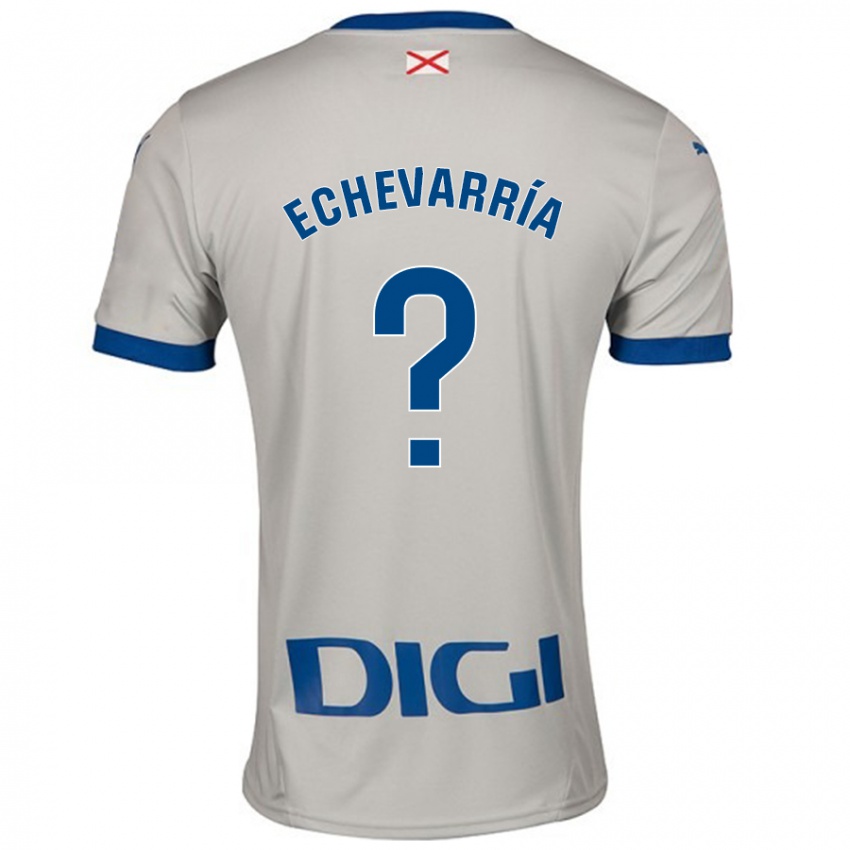 Gyermek Iker Echevarría #0 Világos Szürke Idegenbeli Jersey 2024/25 Mez Póló Ing