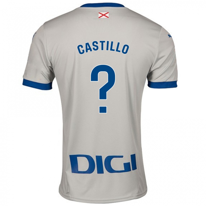 Gyermek Adrián Castillo #0 Világos Szürke Idegenbeli Jersey 2024/25 Mez Póló Ing