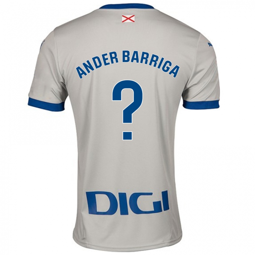 Gyermek Jon Ander Barriga #0 Világos Szürke Idegenbeli Jersey 2024/25 Mez Póló Ing