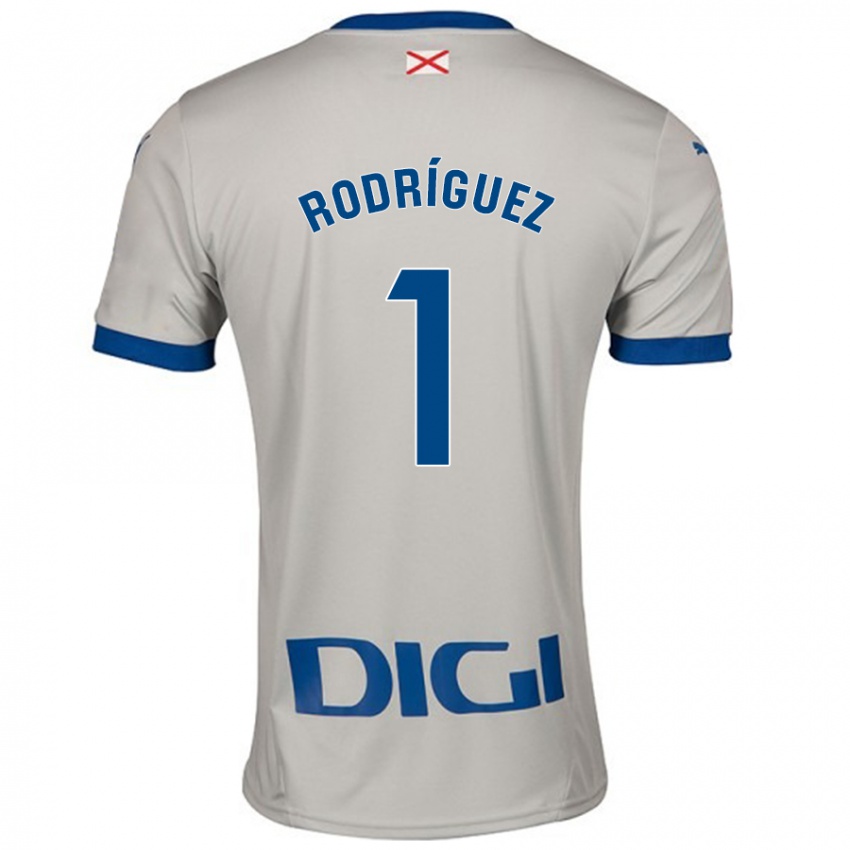 Gyermek Adrián Rodríguez #1 Világos Szürke Idegenbeli Jersey 2024/25 Mez Póló Ing