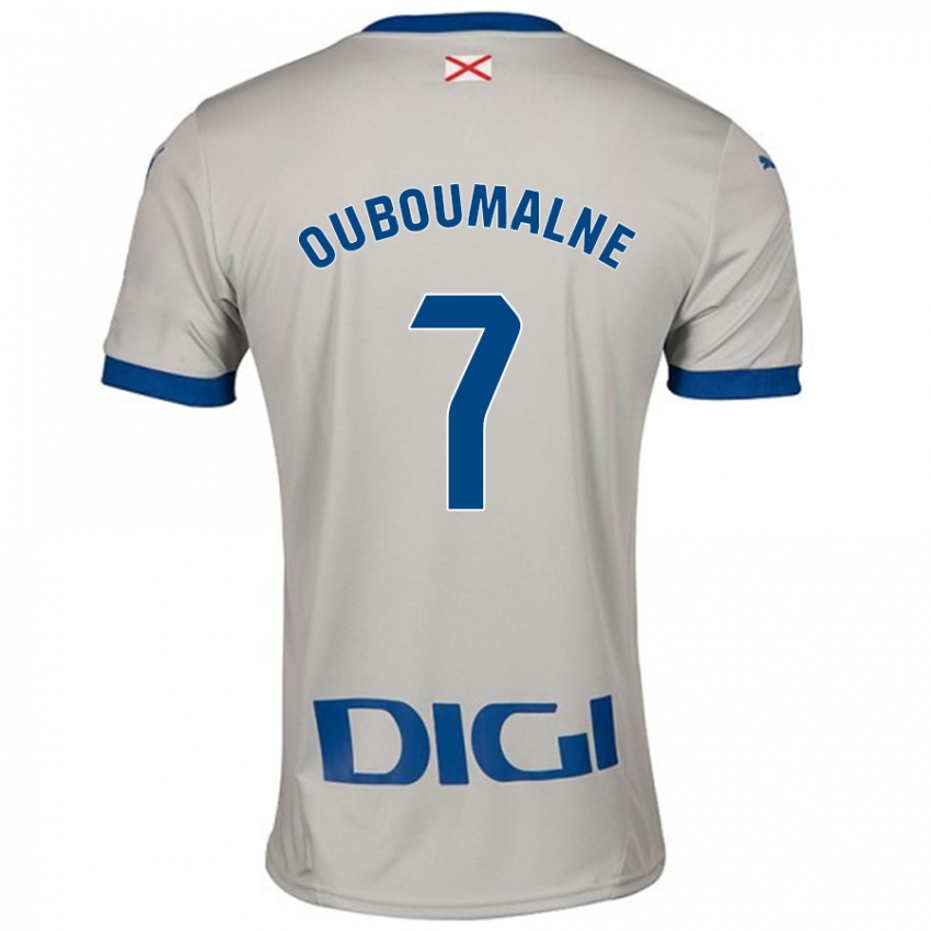 Gyermek Ibra Ouboumalne #7 Világos Szürke Idegenbeli Jersey 2024/25 Mez Póló Ing