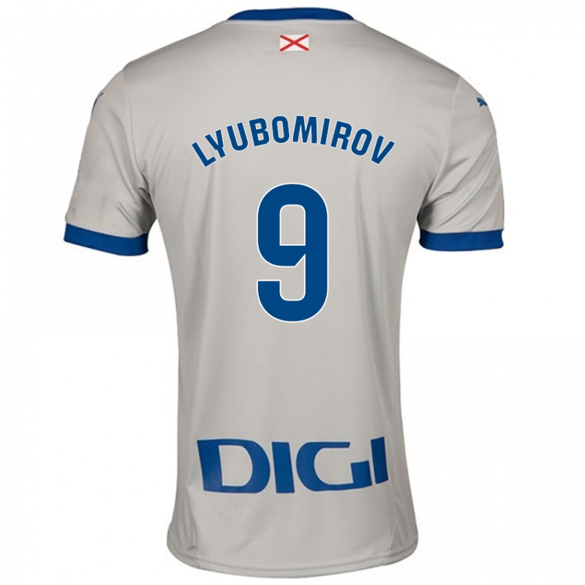 Gyermek Daniel Lyubomirov #9 Világos Szürke Idegenbeli Jersey 2024/25 Mez Póló Ing