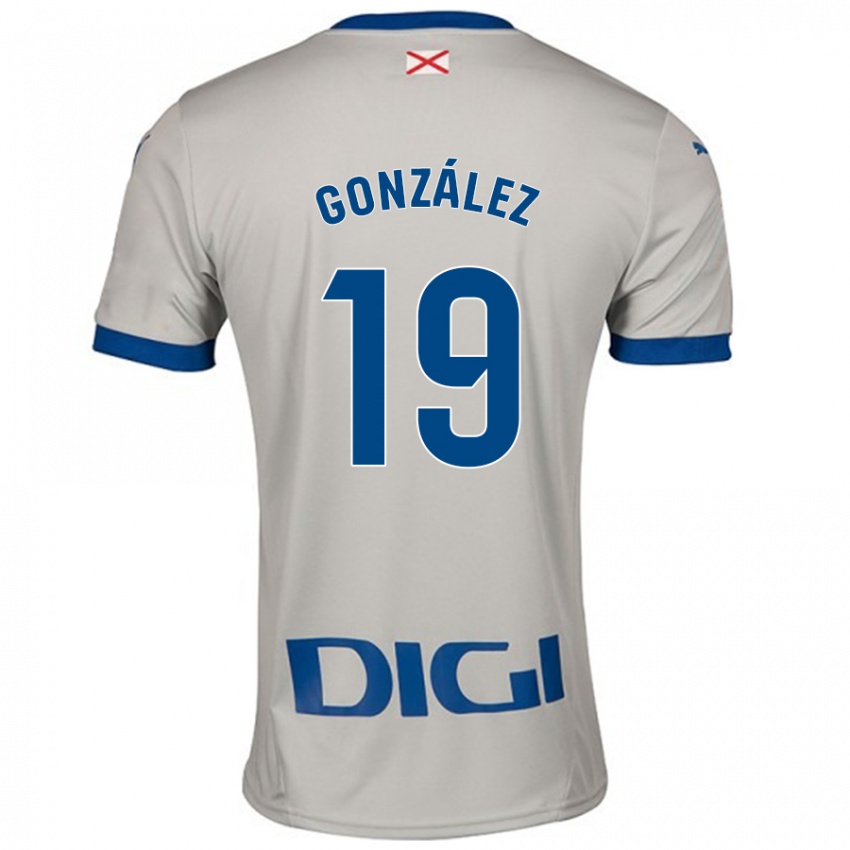 Gyermek Aimar González #19 Világos Szürke Idegenbeli Jersey 2024/25 Mez Póló Ing