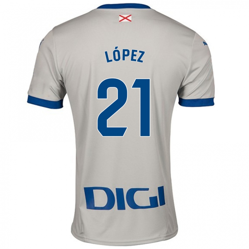 Gyermek Juanma López #21 Világos Szürke Idegenbeli Jersey 2024/25 Mez Póló Ing