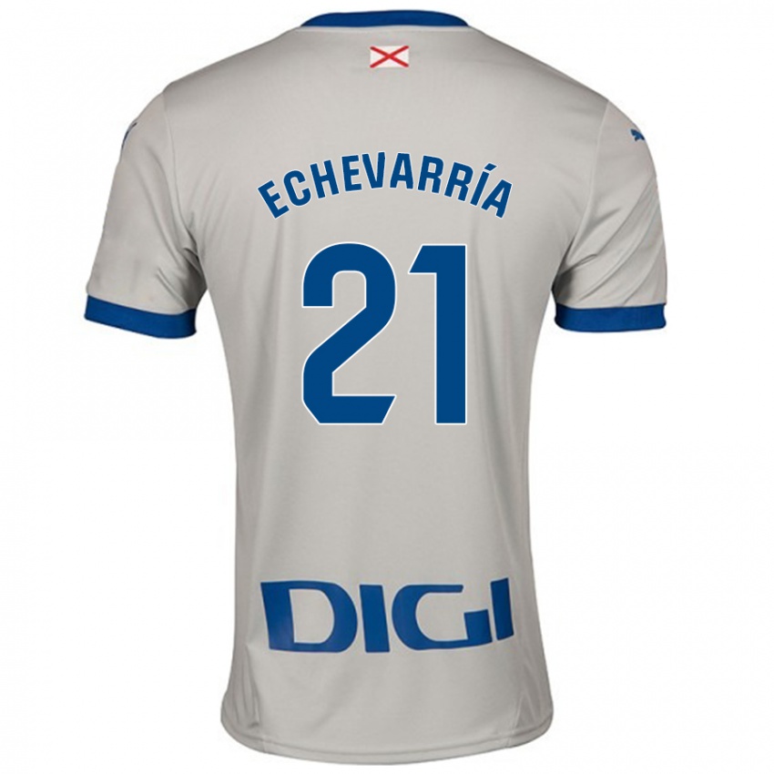 Gyermek Martin Echevarría #21 Világos Szürke Idegenbeli Jersey 2024/25 Mez Póló Ing