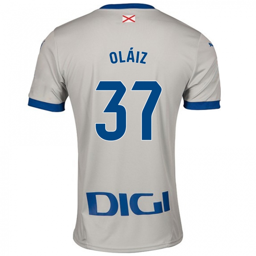 Gyermek Xanet Oláiz #37 Világos Szürke Idegenbeli Jersey 2024/25 Mez Póló Ing