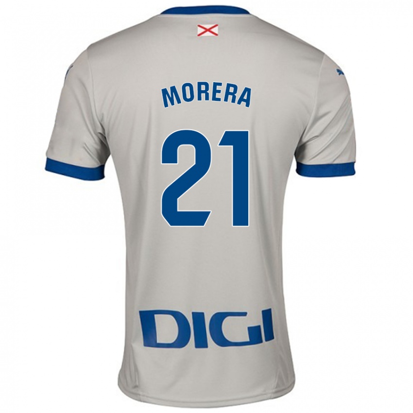 Gyermek Carla Morera #21 Világos Szürke Idegenbeli Jersey 2024/25 Mez Póló Ing