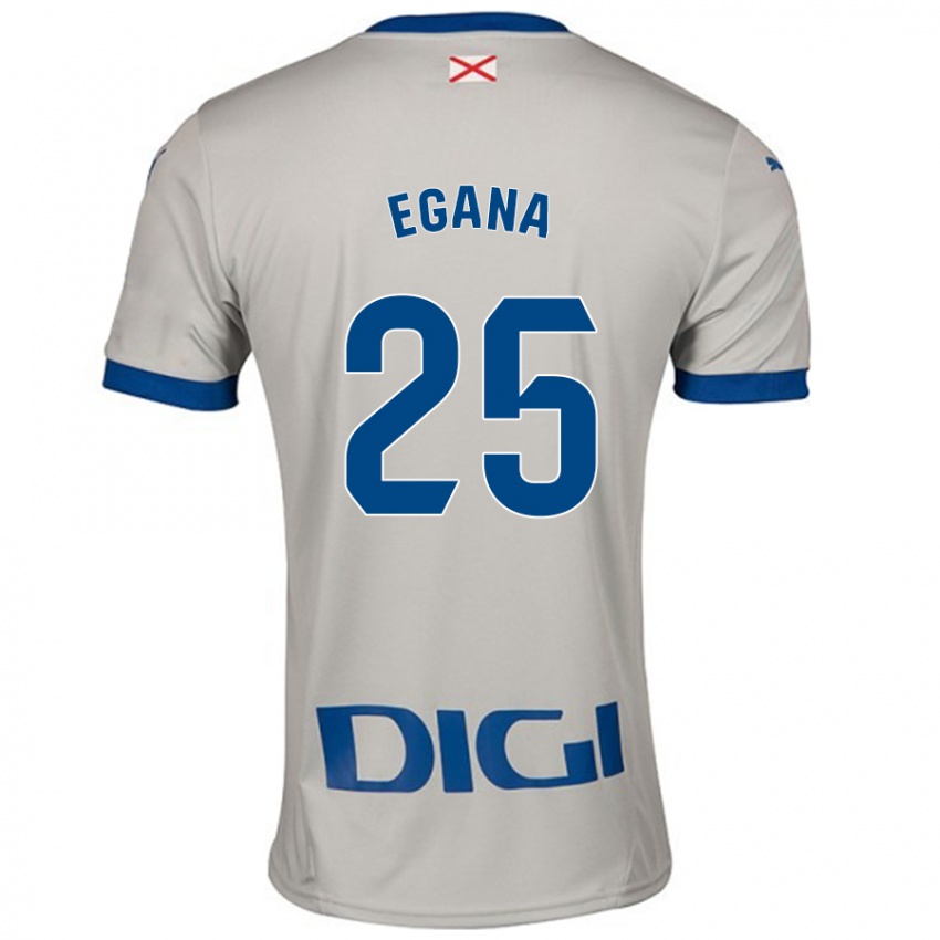 Gyermek Eider Egaña #25 Világos Szürke Idegenbeli Jersey 2024/25 Mez Póló Ing