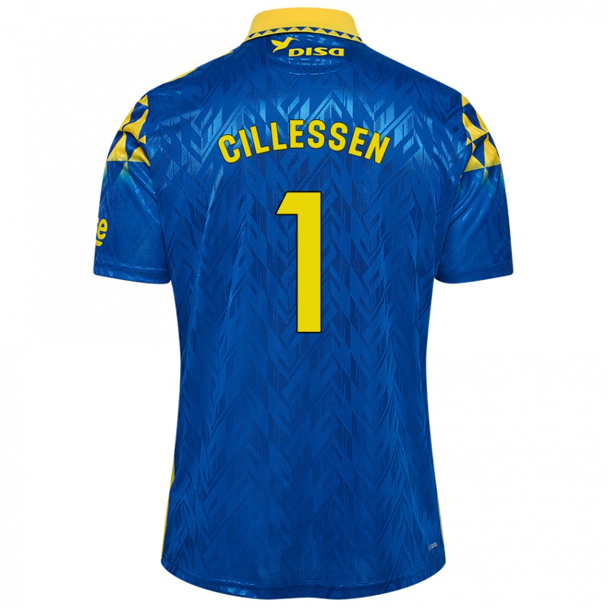 Gyermek Jasper Cillessen #1 Kék Sárga Idegenbeli Jersey 2024/25 Mez Póló Ing