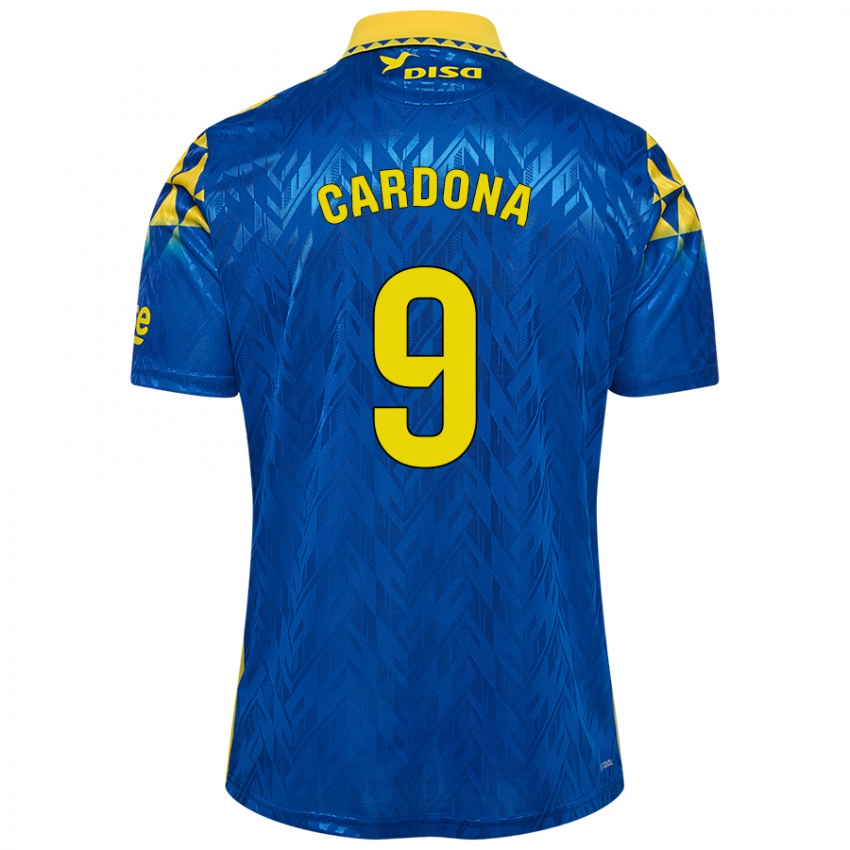 Gyermek Marc Cardona #9 Kék Sárga Idegenbeli Jersey 2024/25 Mez Póló Ing