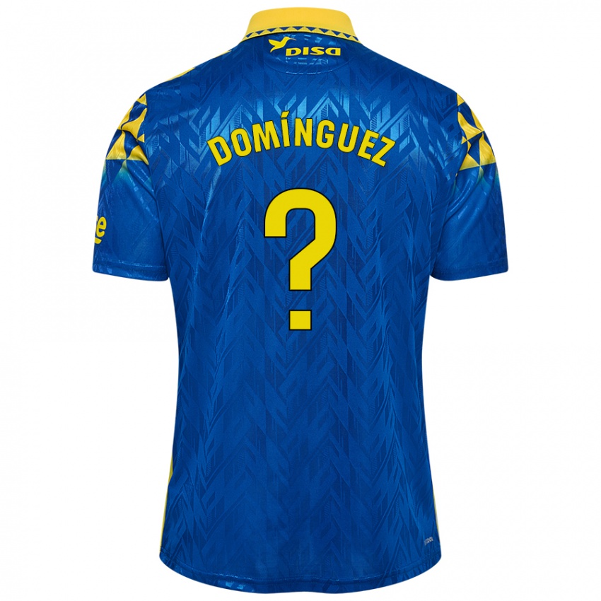 Gyermek Carlos Domínguez #0 Kék Sárga Idegenbeli Jersey 2024/25 Mez Póló Ing