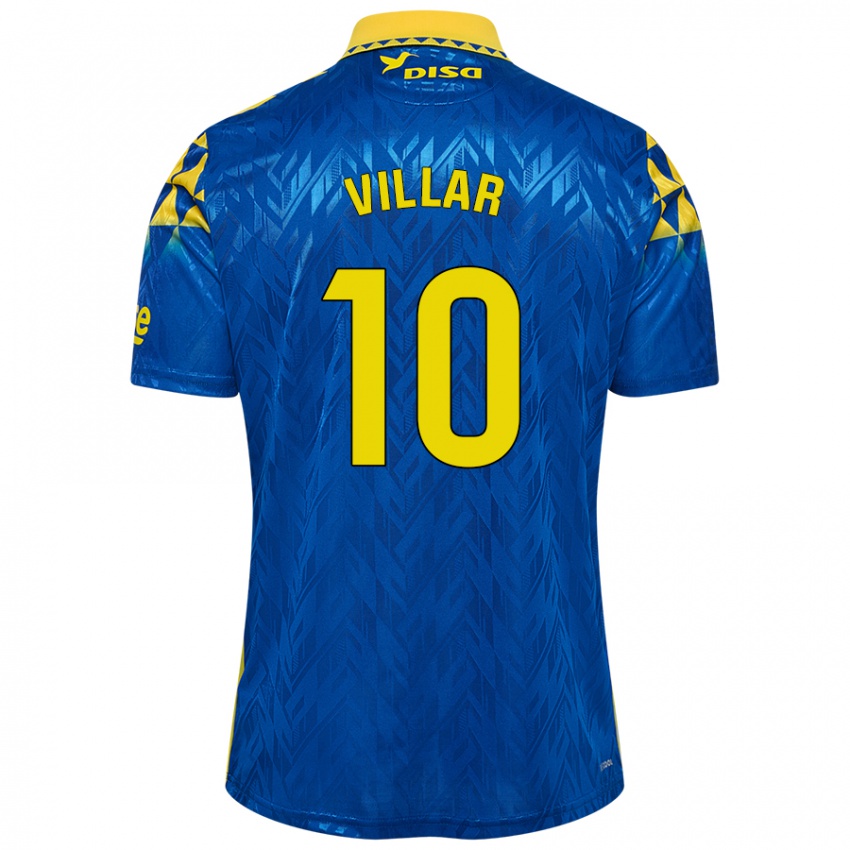 Gyermek Andy Villar #10 Kék Sárga Idegenbeli Jersey 2024/25 Mez Póló Ing