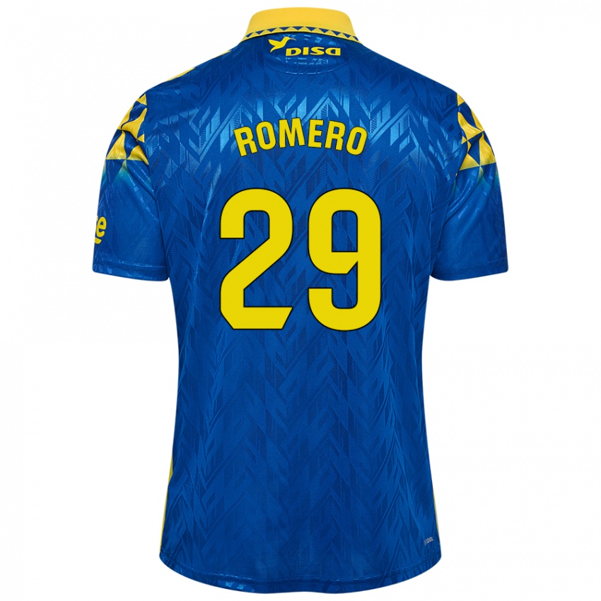 Gyermek Elías Romero #29 Kék Sárga Idegenbeli Jersey 2024/25 Mez Póló Ing