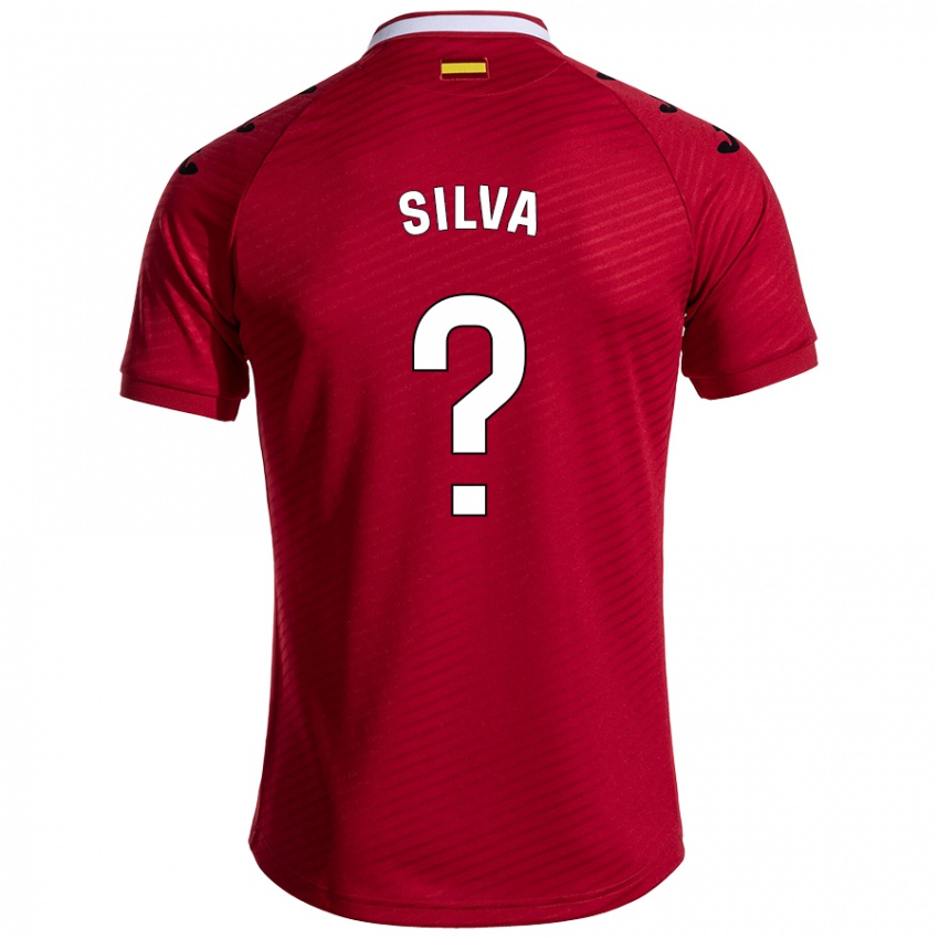 Gyermek Jonathan Silva #0 Sötét Vörös Idegenbeli Jersey 2024/25 Mez Póló Ing