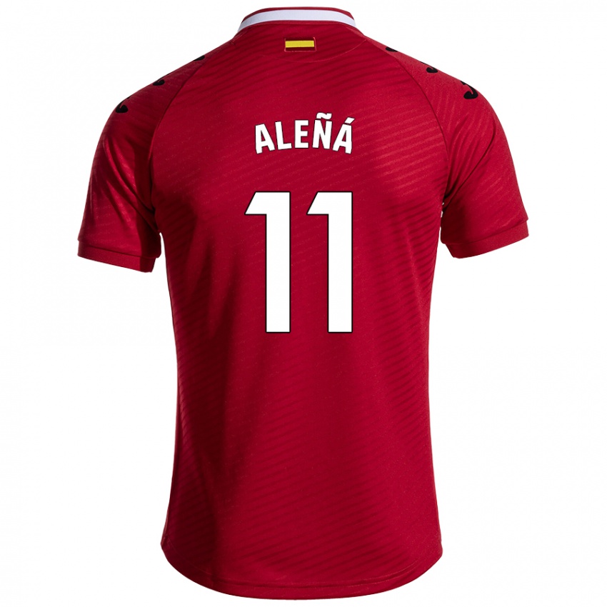 Gyermek Carles Aleñá #11 Sötét Vörös Idegenbeli Jersey 2024/25 Mez Póló Ing