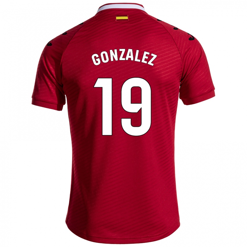 Gyermek Peter Gonzalez #19 Sötét Vörös Idegenbeli Jersey 2024/25 Mez Póló Ing