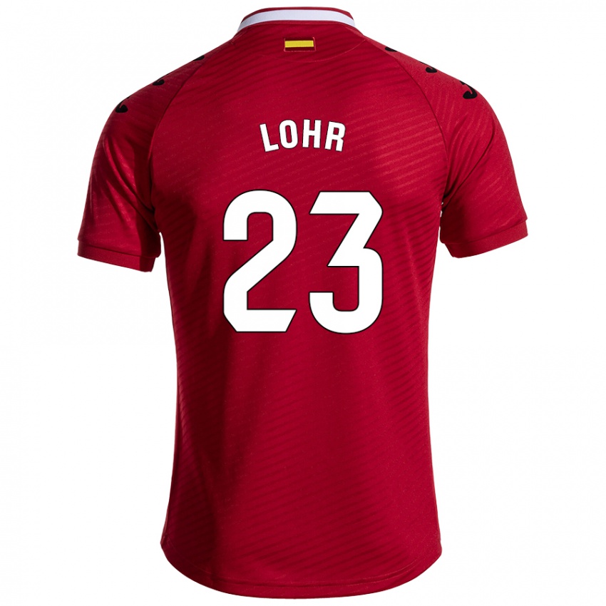 Gyermek Luca Lohr #23 Sötét Vörös Idegenbeli Jersey 2024/25 Mez Póló Ing