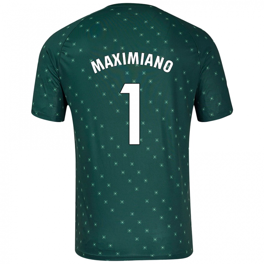 Gyermek Luís Maximiano #1 Sötétzöld Idegenbeli Jersey 2024/25 Mez Póló Ing