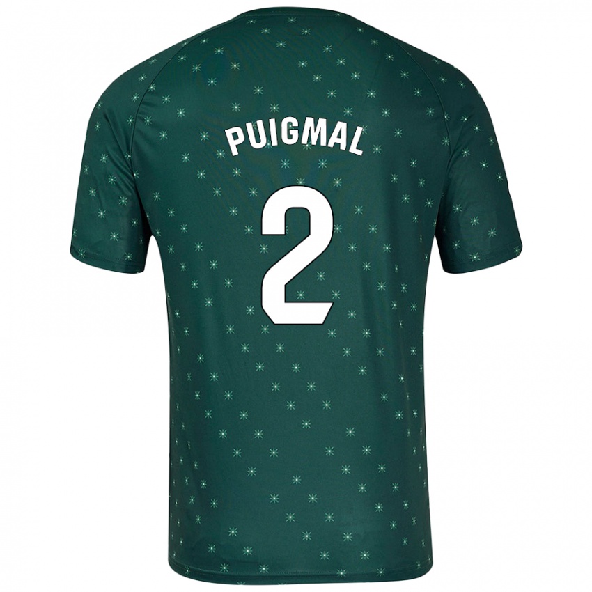 Gyermek Arnau Puigmal #2 Sötétzöld Idegenbeli Jersey 2024/25 Mez Póló Ing