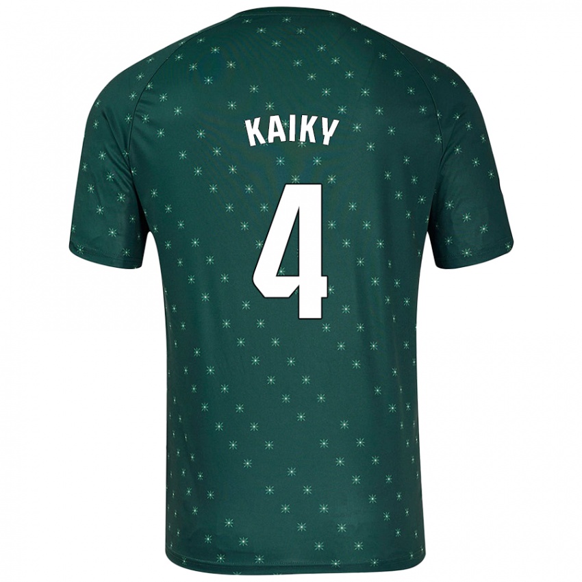 Gyermek Kaiky #4 Sötétzöld Idegenbeli Jersey 2024/25 Mez Póló Ing