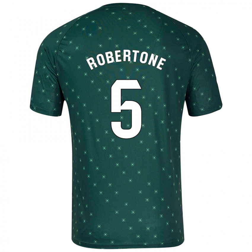 Gyermek Lucas Robertone #5 Sötétzöld Idegenbeli Jersey 2024/25 Mez Póló Ing