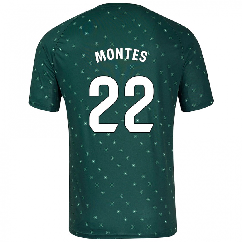 Gyermek César Montes #22 Sötétzöld Idegenbeli Jersey 2024/25 Mez Póló Ing