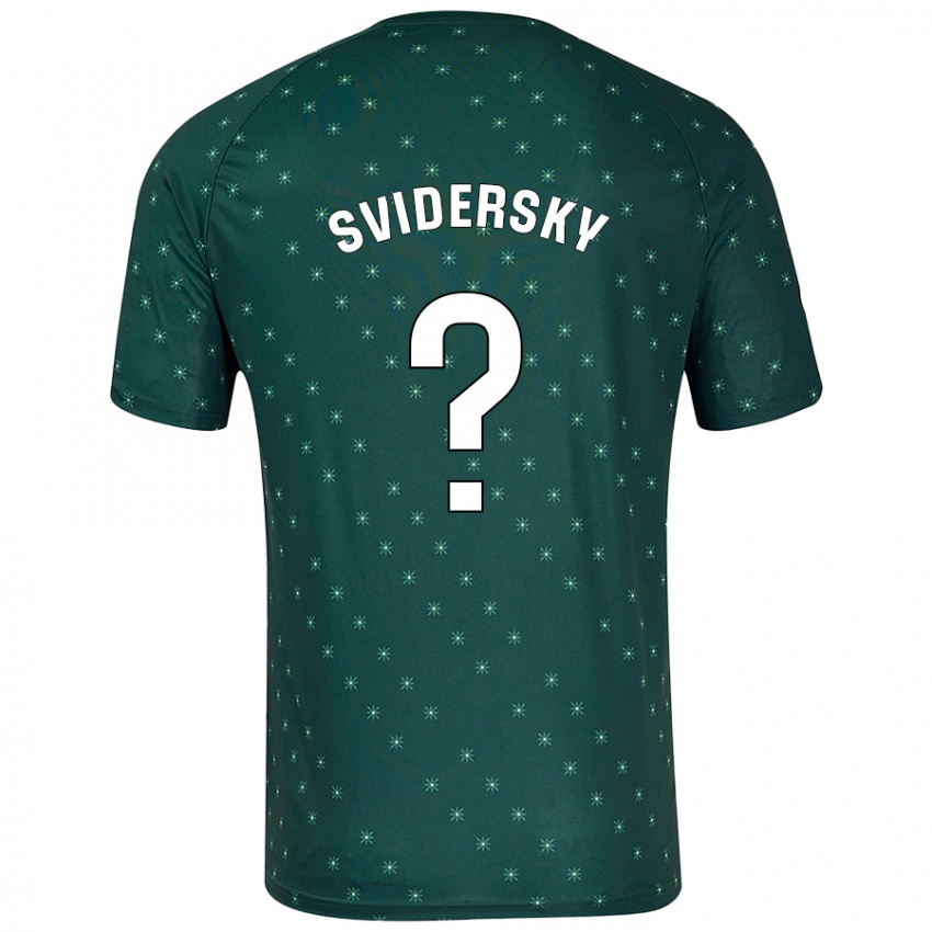 Gyermek Martin Svidersky #0 Sötétzöld Idegenbeli Jersey 2024/25 Mez Póló Ing