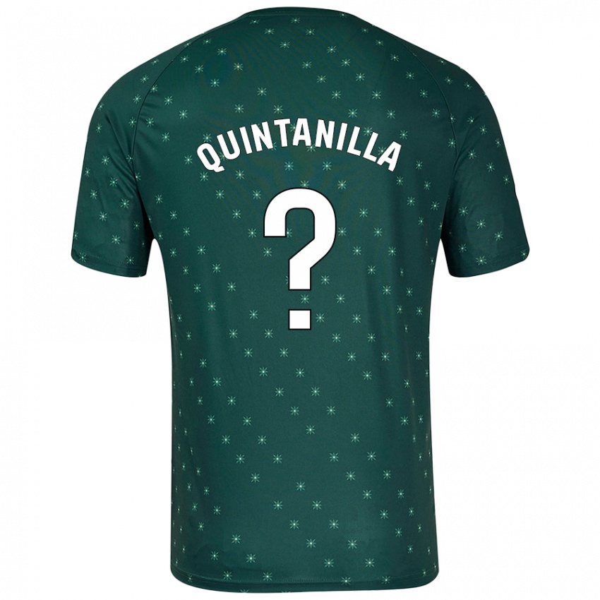 Gyermek Rubén Quintanilla #0 Sötétzöld Idegenbeli Jersey 2024/25 Mez Póló Ing