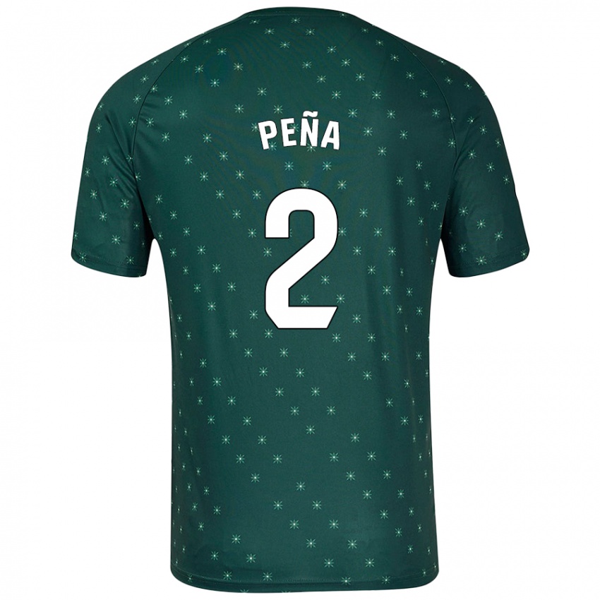 Gyermek Miguel Peña #2 Sötétzöld Idegenbeli Jersey 2024/25 Mez Póló Ing