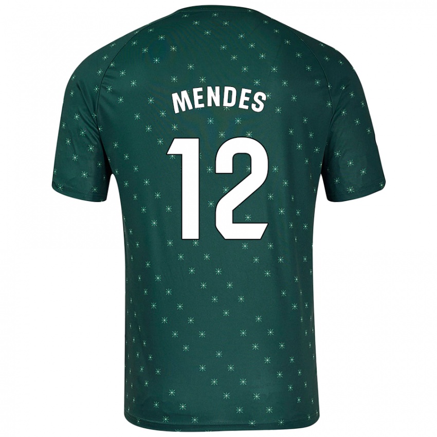 Gyermek Alex Mendes #12 Sötétzöld Idegenbeli Jersey 2024/25 Mez Póló Ing