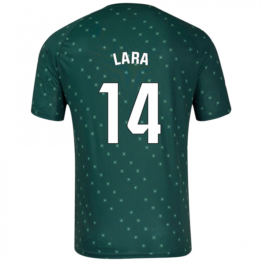 Gyermek Luis Lara #14 Sötétzöld Idegenbeli Jersey 2024/25 Mez Póló Ing