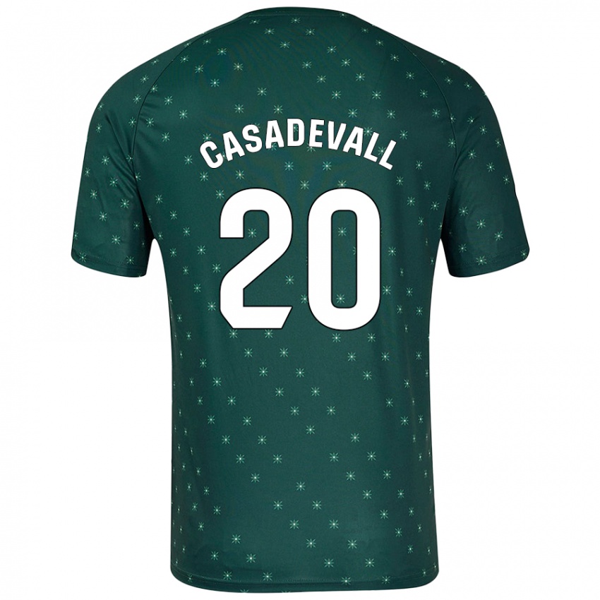 Gyermek Marçal Casadevall #20 Sötétzöld Idegenbeli Jersey 2024/25 Mez Póló Ing