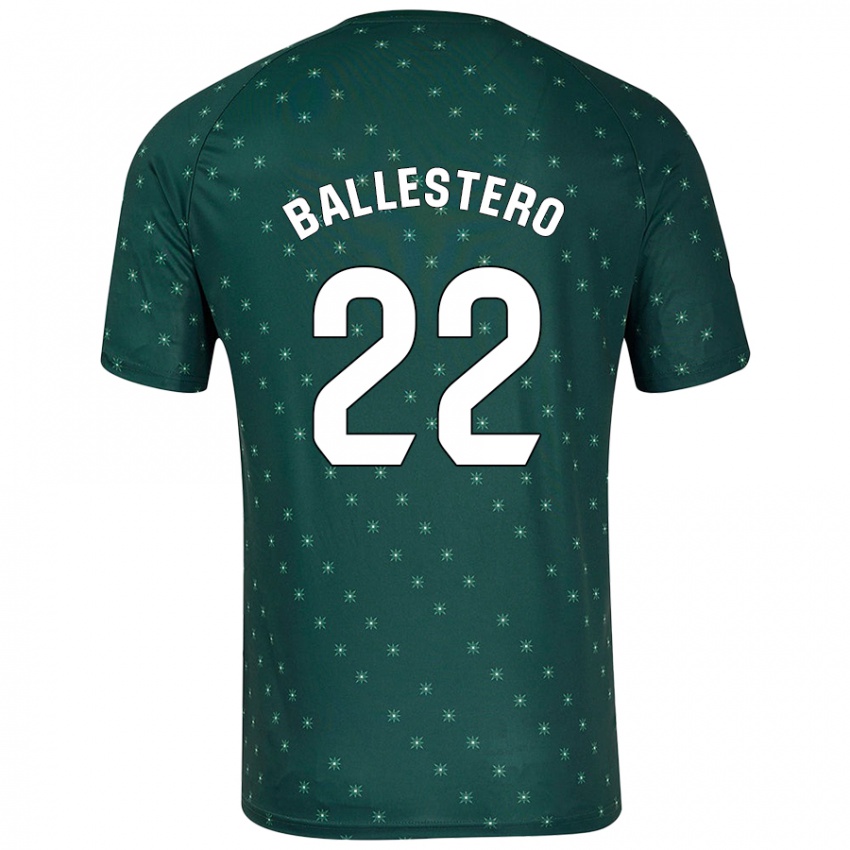 Gyermek Carlos Ballestero #22 Sötétzöld Idegenbeli Jersey 2024/25 Mez Póló Ing