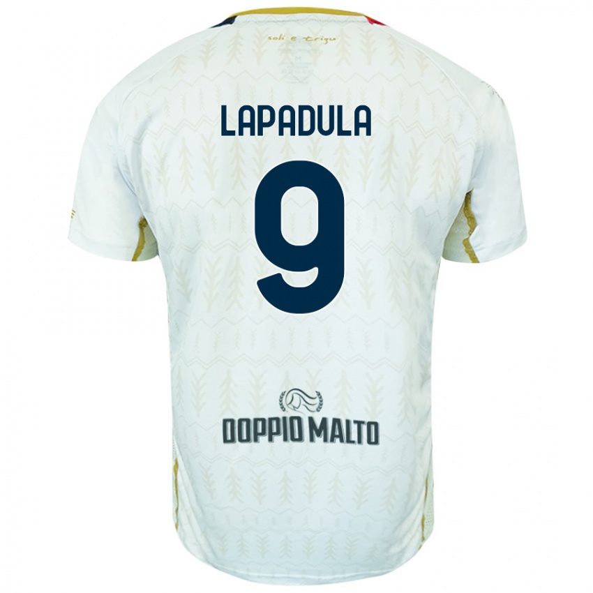 Gyermek Gianluca Lapadula #9 Fehér Idegenbeli Jersey 2024/25 Mez Póló Ing