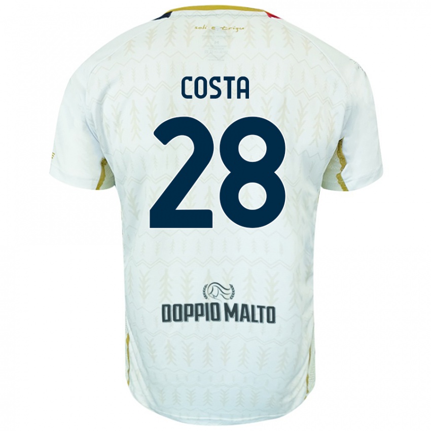 Gyermek Luca Costa #28 Fehér Idegenbeli Jersey 2024/25 Mez Póló Ing