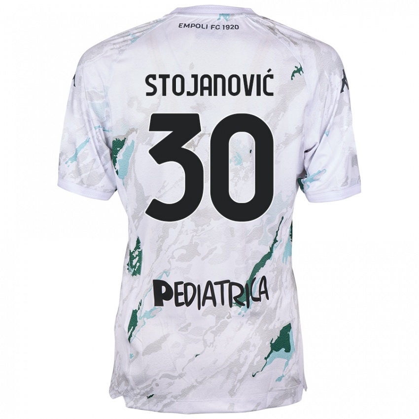 Gyermek Petar Stojanović #30 Szürke Idegenbeli Jersey 2024/25 Mez Póló Ing