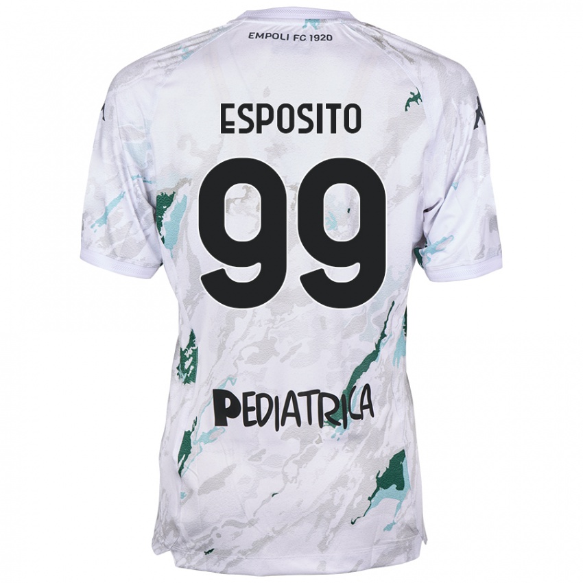 Gyermek Sebastiano Esposito #99 Szürke Idegenbeli Jersey 2024/25 Mez Póló Ing