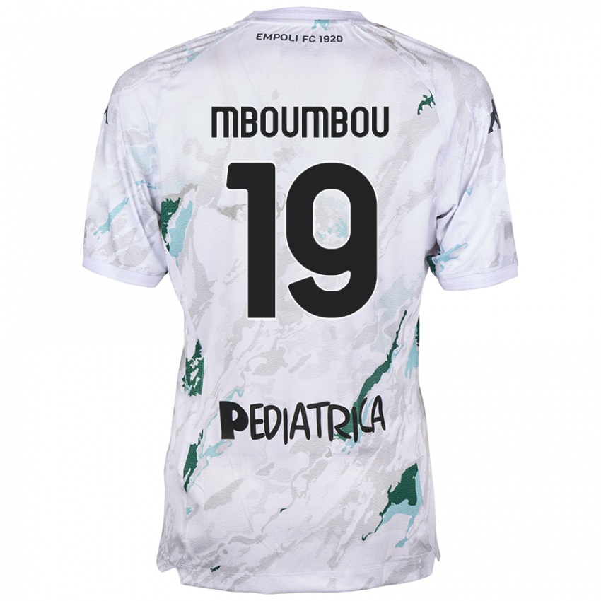 Gyermek Arnaud Mboumbou #19 Szürke Idegenbeli Jersey 2024/25 Mez Póló Ing