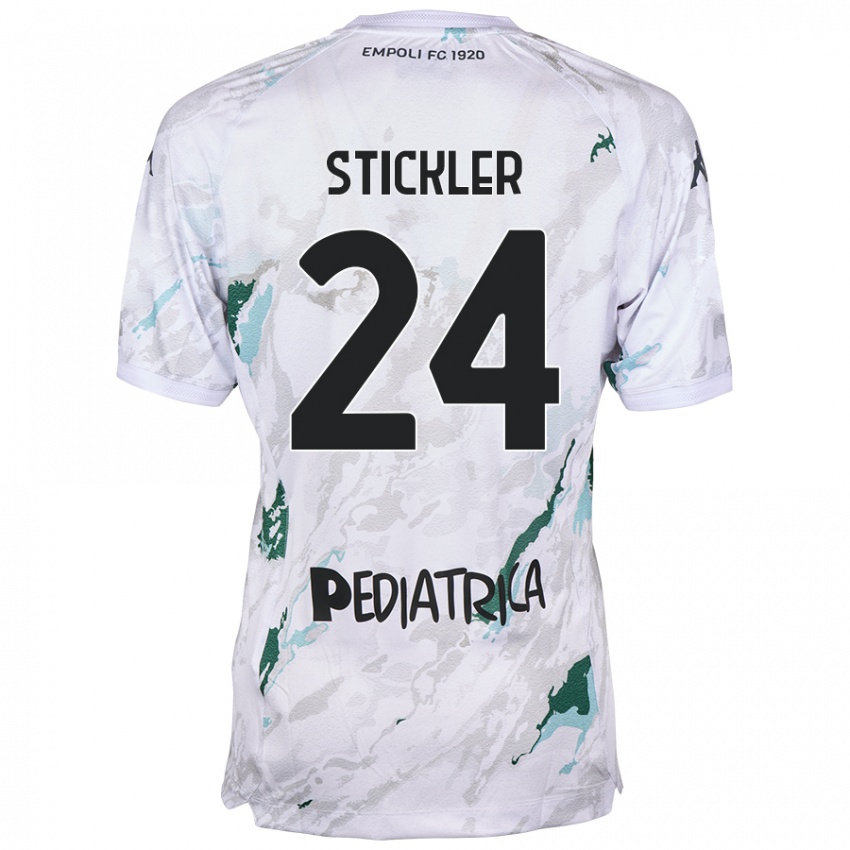 Gyermek Mateo Stickler #24 Szürke Idegenbeli Jersey 2024/25 Mez Póló Ing