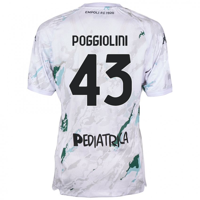 Gyermek Duccio Poggiolini #43 Szürke Idegenbeli Jersey 2024/25 Mez Póló Ing