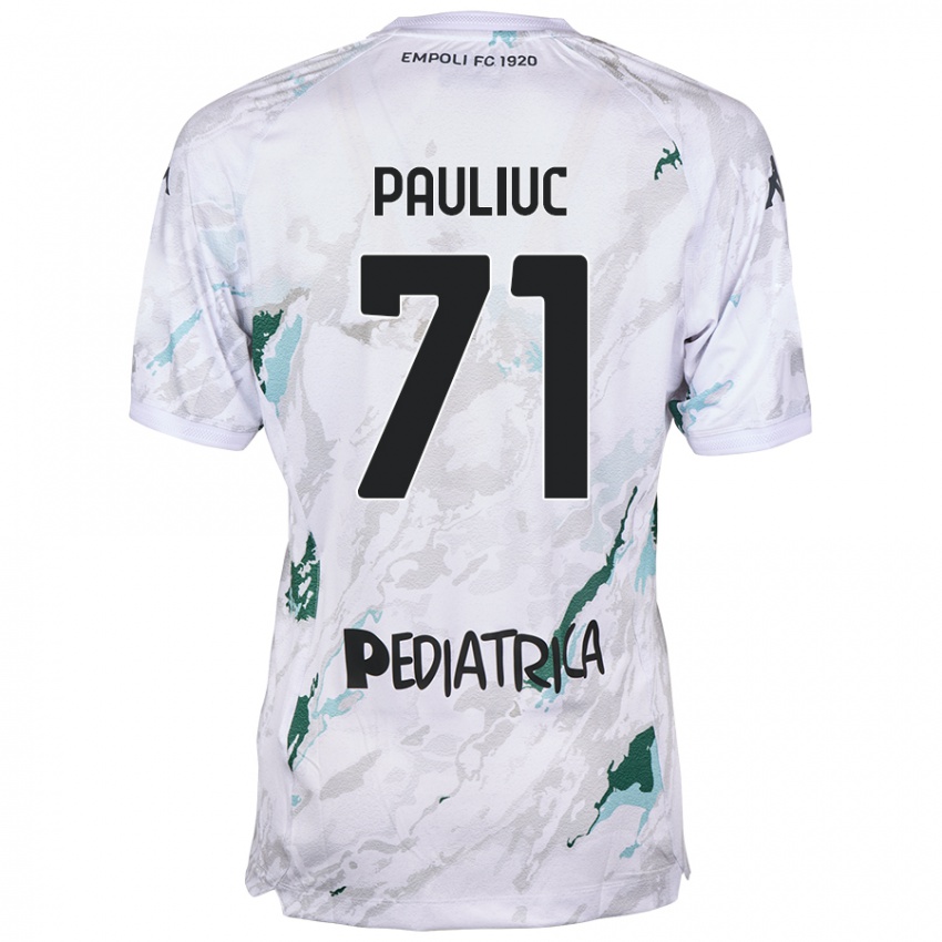 Gyermek Nicolò Pauliuc #71 Szürke Idegenbeli Jersey 2024/25 Mez Póló Ing