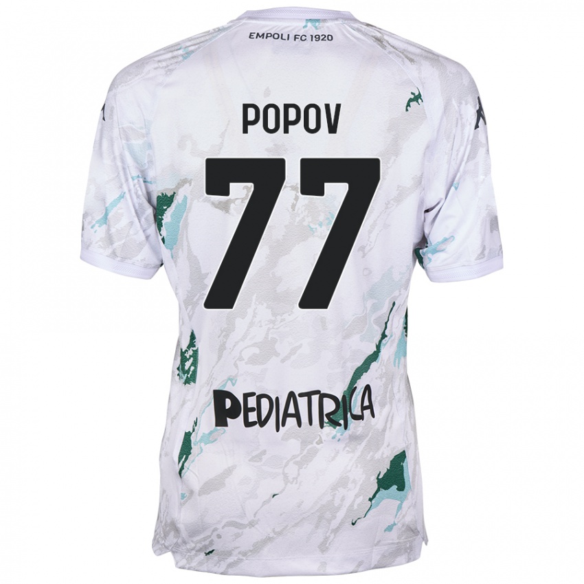 Gyermek Bogdan Popov #77 Szürke Idegenbeli Jersey 2024/25 Mez Póló Ing