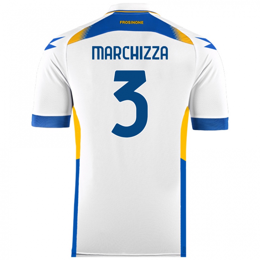 Gyermek Riccardo Marchizza #3 Fehér Idegenbeli Jersey 2024/25 Mez Póló Ing