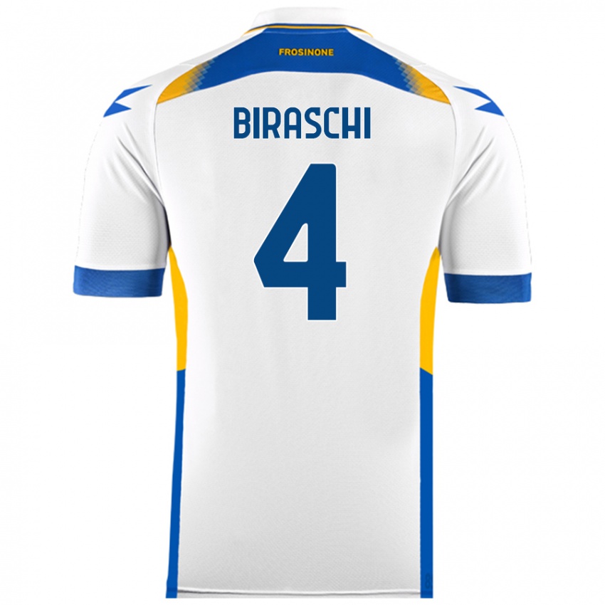 Gyermek Davide Biraschi #4 Fehér Idegenbeli Jersey 2024/25 Mez Póló Ing