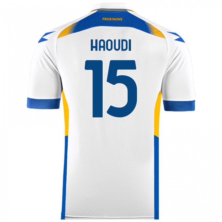 Gyermek Hamza Haoudi #15 Fehér Idegenbeli Jersey 2024/25 Mez Póló Ing