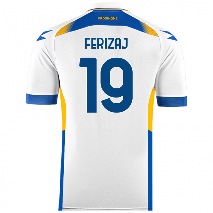 Gyermek Justin Ferizaj #19 Fehér Idegenbeli Jersey 2024/25 Mez Póló Ing