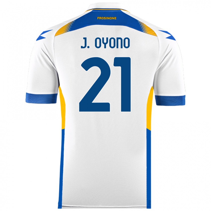 Gyermek Jérémy Oyono #21 Fehér Idegenbeli Jersey 2024/25 Mez Póló Ing