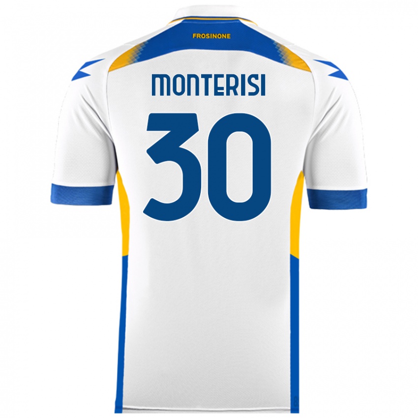 Gyermek Ilario Monterisi #30 Fehér Idegenbeli Jersey 2024/25 Mez Póló Ing